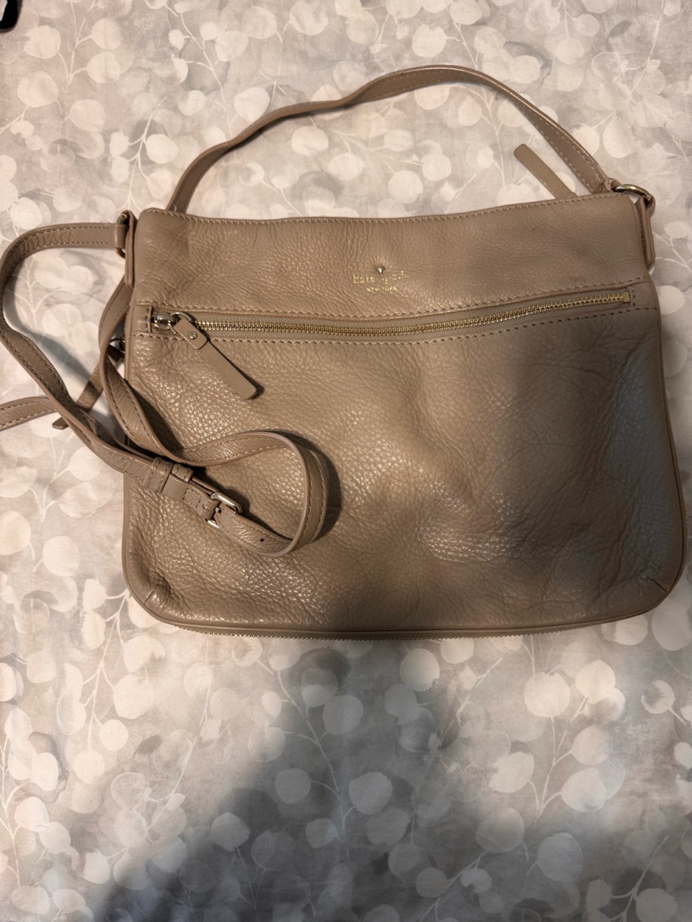Kate Spade Taupe Leather Crossbody Bag